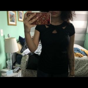 Black Cut-Out Shirt